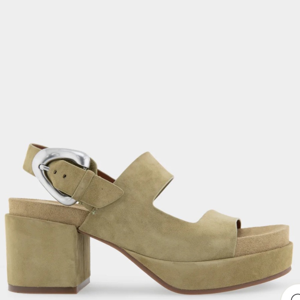 Aerosoles Clarkson Platform Sandal - Olive Suede